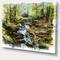 Designart - Stream in the Forest - Landscape Painting Canvas Print